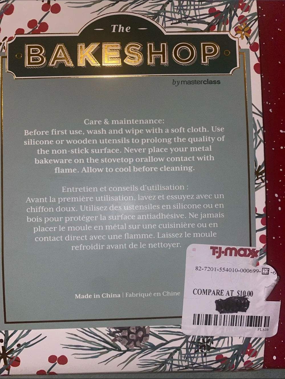 Red Speckled Baking Tray - Durable Nonstick Bakeware 13” Brownie Pan